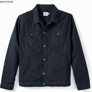 Huckberry Flint and Tinder: Unlined Waxed Trucker Jacket in Navy, L